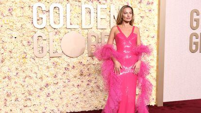 Margot Robbie attends the 81st Annual Golden Globe Awards at The Beverly Hilton on January 07, 2024 in Beverly Hills, California.