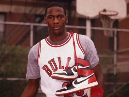 Michael Jordan and the Air Jordan I.