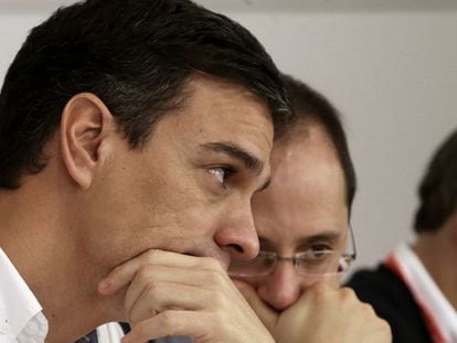 Pedro Sánchez during the Socialist federal committee on Saturday.