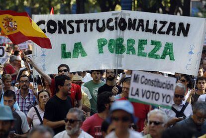 Demonstration in favor of a referendum on the constitutional reform, on Sunday in Madrid.