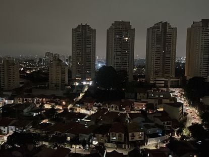 A general view shows the Morumbi neighbourhood as hundreds of thousands residents remained without electricity three days after a storm knocked down power cables, in Sao Paulo, Brazil November 6, 2023.