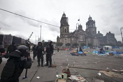 Mexico City's Zócalo square after protesting teachers were evicted on Friday.