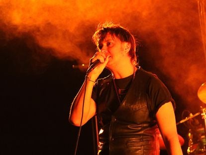Julian Casablancas of The Strokes performing in concert at the Rogers Center as part of the Red Hot Chili Peppers tour on August 21, 2022 in Toronto, Canada.