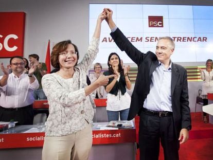 Pere Navarro beat Montserrat Tura (left) with  73% of the votes. 