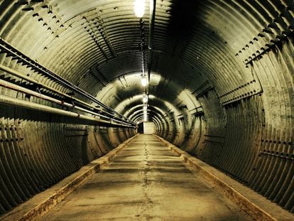 Access tunnel to the Diefenbunker, a Cold War shelter outside Ottawa, Canada
