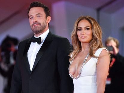 Jennifer Lopez and Ben Affleck, at a film premiere in Venice, in September 2021.
