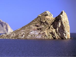 Fraile Island off the coast of Águilas, in Spain's Murcia region.