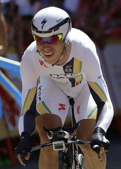 Tony Martin pedals his way to victory in the Salamanca time trial.