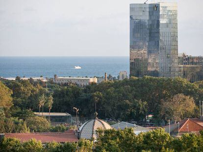 The Gas Natural headquarters rising above Ciutadella Park in Barcelona.