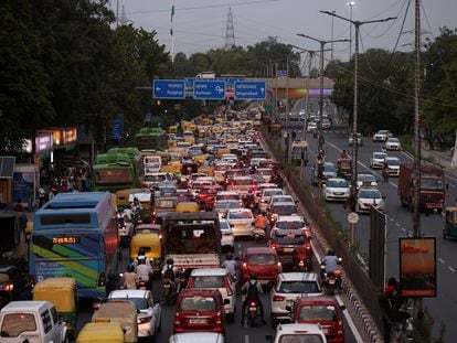 Traffic on a road in New Delhi, India, on September 6.