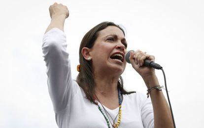 Opposition leader María Corina Machado at a demonstration on June 8.
