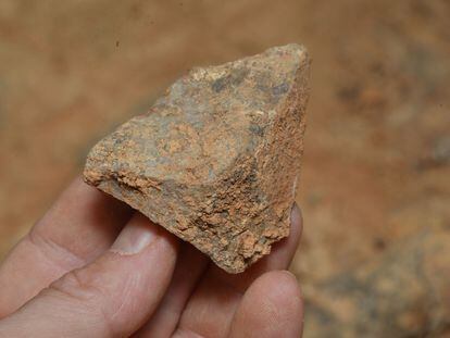 One of the 600,000-year-old tools found in Spain's Atapuerca site.