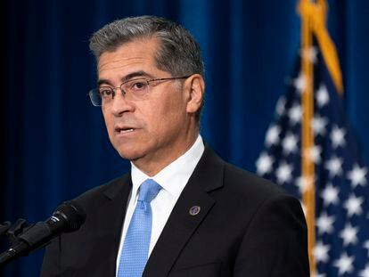 Health and Human Services Secretary Xavier Becerra speaks during a news conference at the HHS Humphrey Building, Oct. 18, 2022, in Washington.