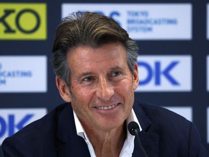 August 18, 2023 Sebastian Coe, president of the International Association of Athletics Federations during a press conference.