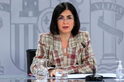 Health Minister Carolina Darias during a press conference on Thursday.