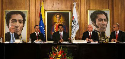 Nicol&aacute;s Maduro during the announcement.