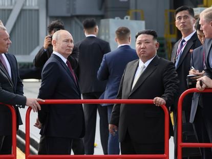 Russian President Vladimir Putin and North Korea's leader Kim Jong Un.