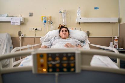 Vanessa Martínez, a 28-year-old coronavirus patient in Gregorio Marañón hospital in Madrid.