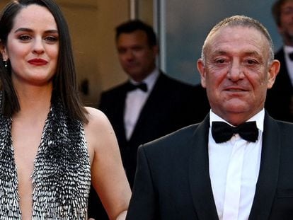 Jean-Claude Pautot and the actress Noémie Merlant, at the 2022 Cannes Film Festival.