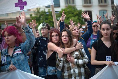 Recent demonstration in Málaga in the wake of the Running of the Bulls rape trial sentence.