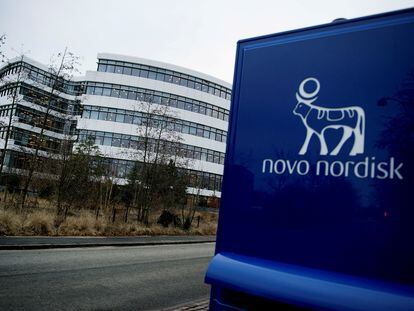 Novo Nordisk logo is seen in Bagsvaerd outside of Copenhagen, Denmark on February 1, 2017.