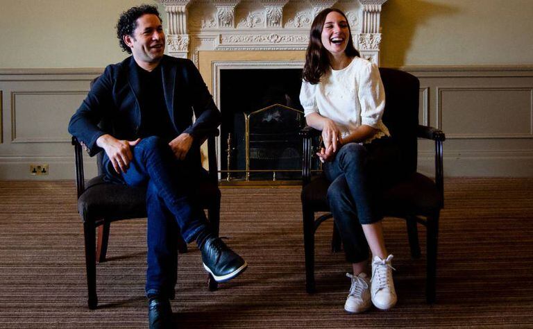 Conductor Gustavo Dudamel and actress María Valverde last Sunday in Edinburgh.