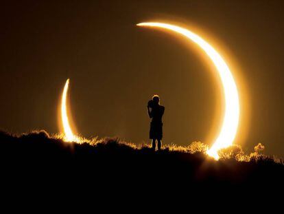 Today's eclipse will be visible shortly before sunset in Spain.