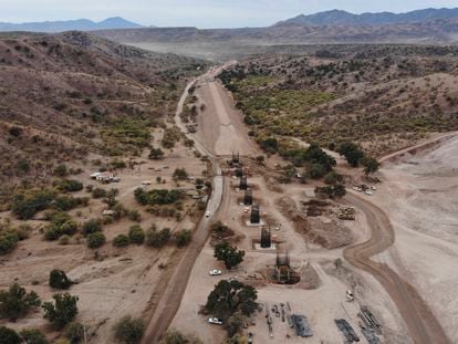 Construction continues for a new train line in northern Mexico, in San Lorenzo, Sonora state, Mexico, Monday, Nov. 13, 2023.