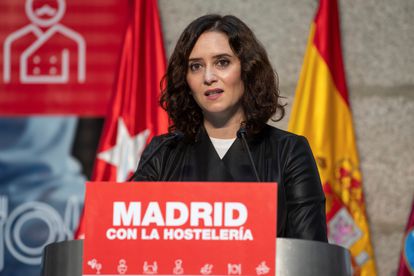 Madrid regional premier Isabel Díaz Ayuso at an event to support the hospitality sector on November 6.

