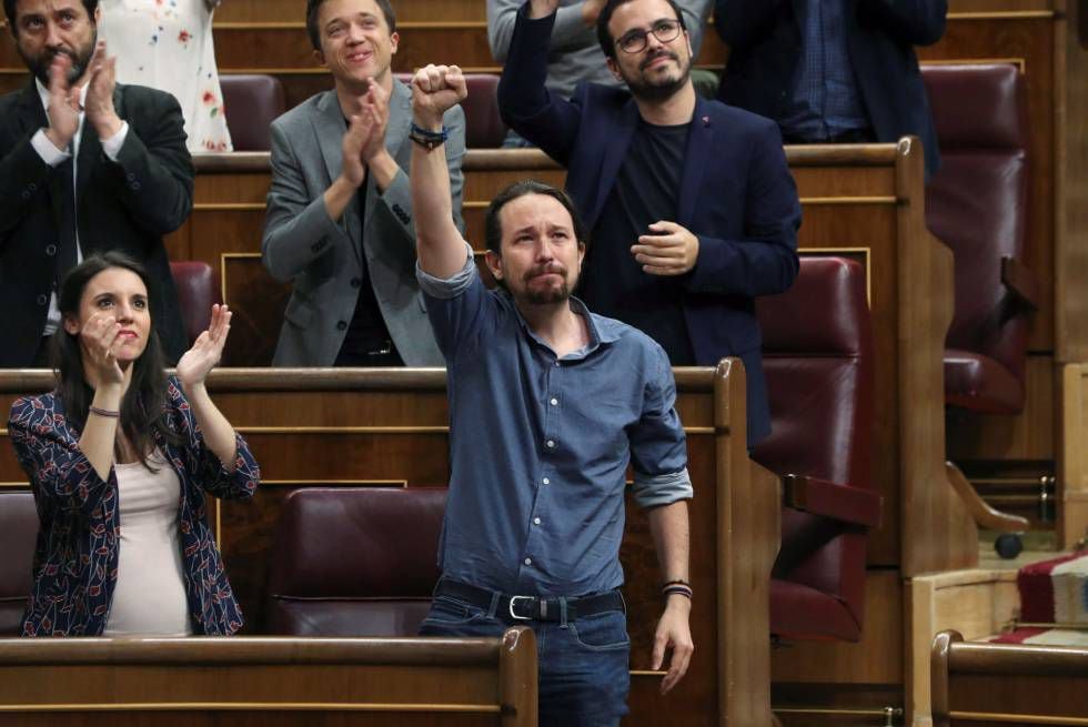 Podemos leader Pablo Iglesias in Congress on Wednesday.