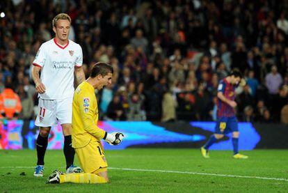 Javi Varas celebrates his magical Camp Nou night.