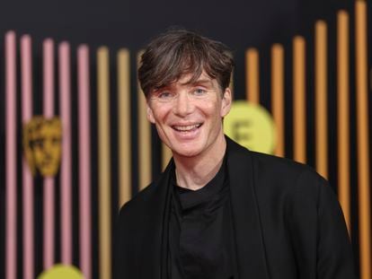 Cillian Murphy poses for photographers upon arrival at the 77th British Academy Film Awards, BAFTA's, in London, Sunday, Feb. 18, 2024.