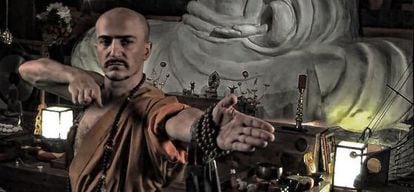Fake Shaolin monk Juan Carlos Aguilar in an image taken from one of his videos.