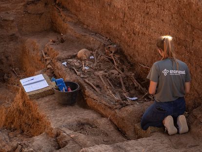 An ongoing exhumation at Pico Rejo in Seville, a mass grave thought to hold over 1,000 bodies.