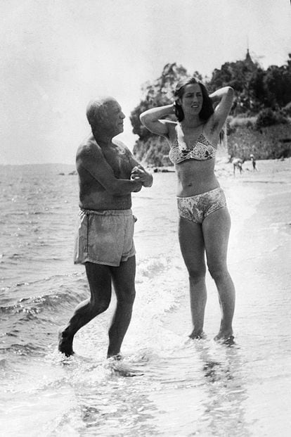 The Spanish painter and sculptor Pablo Picasso and Francoise Guillot