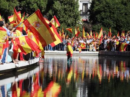A pro-Constitution march in Madrid on Saturday.