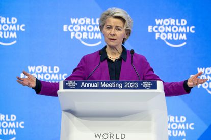 European Commission chief Ursula von der Leyen at the World Economic Forum in Davos
