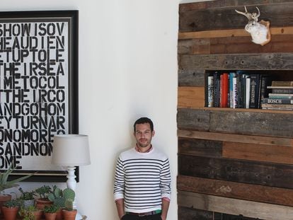 Novelist Justin Torres at his home in San Francisco, California.