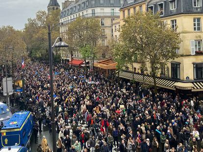 Thousands gather for a march against antisemitism in Paris, France, on Nov. 12, 2023
