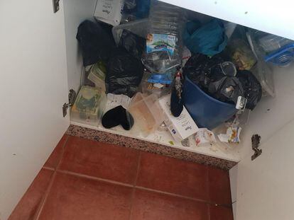 State of one of the rooms at the shelter in Porto Bello, in an image provided by staff.