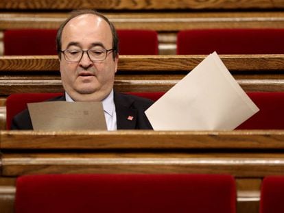 Miquel Iceta in the Catalan parliament.