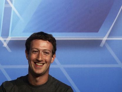 Facebook CEO Mark Zuckerberg before delivering a keynote speech during the Mobile World Congress in Barcelona.