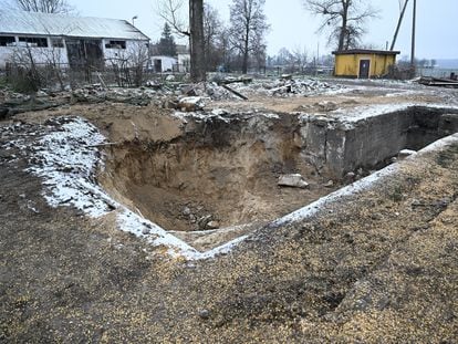 A grain-drying facility area in Przewodow, Poland, was hit by a rocket on November 20.