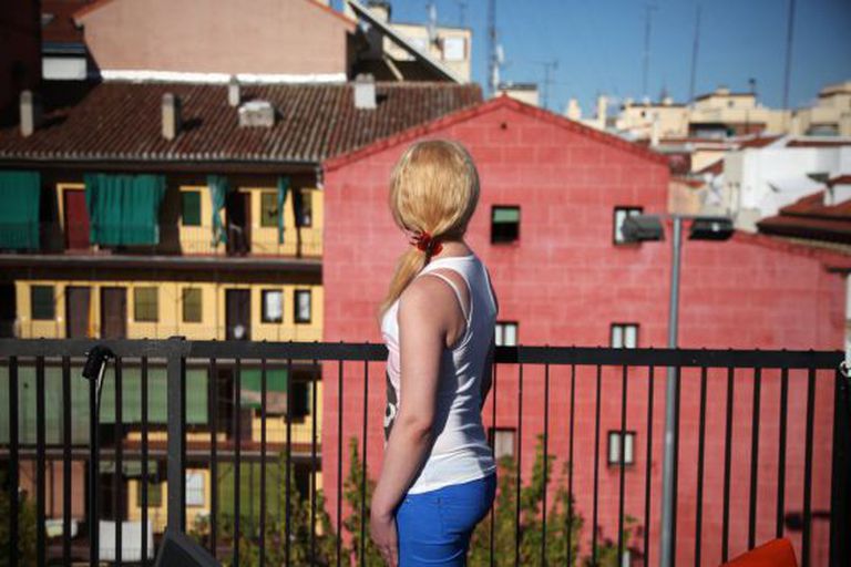 A transsexual who was attacked in Madrid on August 8.