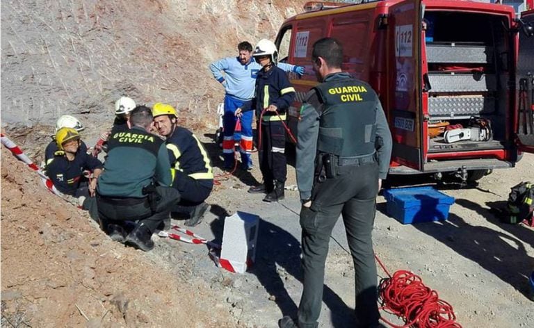 Rescue crews on the site of the accident in January.