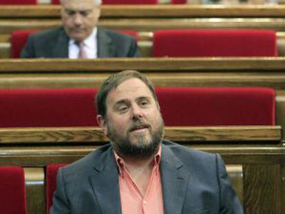 ERC leader Oriol Junqueras in the Catalan parliament in June.