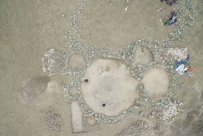 Aerial view of an excavation of a Tafí household.
