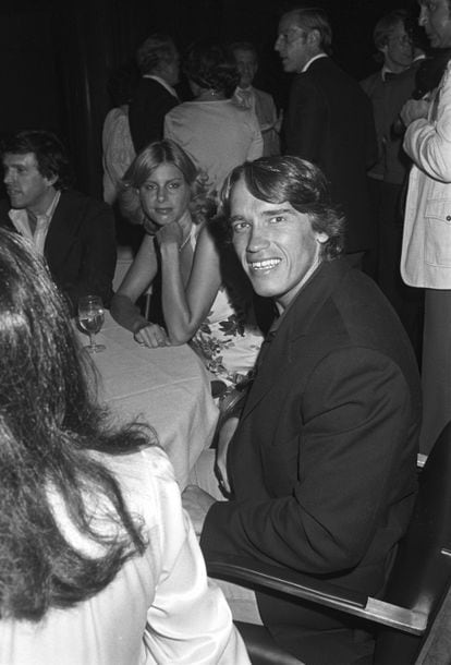 Arnold Schwarzenegger at a party at the Four Seasons in New York in 1976.