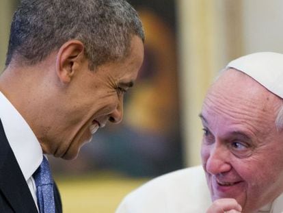 US President Barack Obama and Pope Francis.