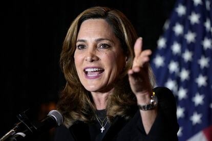 Rep. Maria Elvira Salazar, R-Fla., speaks at a Republican campaign rally in West Miami, Fla., Oct. 19, 2022.